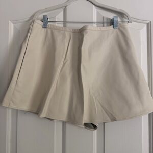 We The Free Faux Leather Mini Skort Cream Vegan Leather Skirt Shorts XL